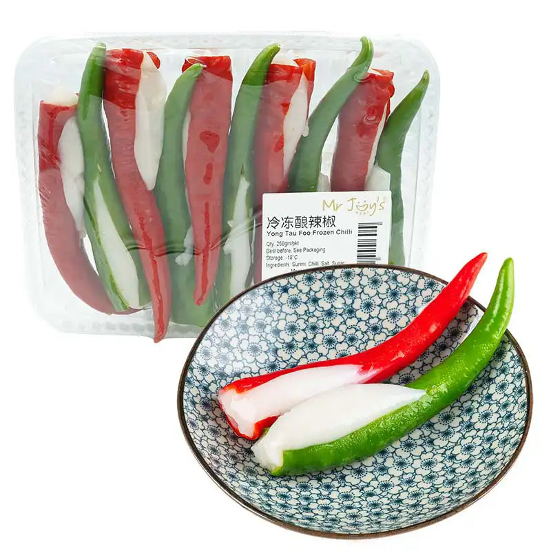 Frozen Chilli Yong Tau Foo 冷冻酿辣椒 250gm/pkt-Mr Joy’s Supermarket Steamboat singapore
